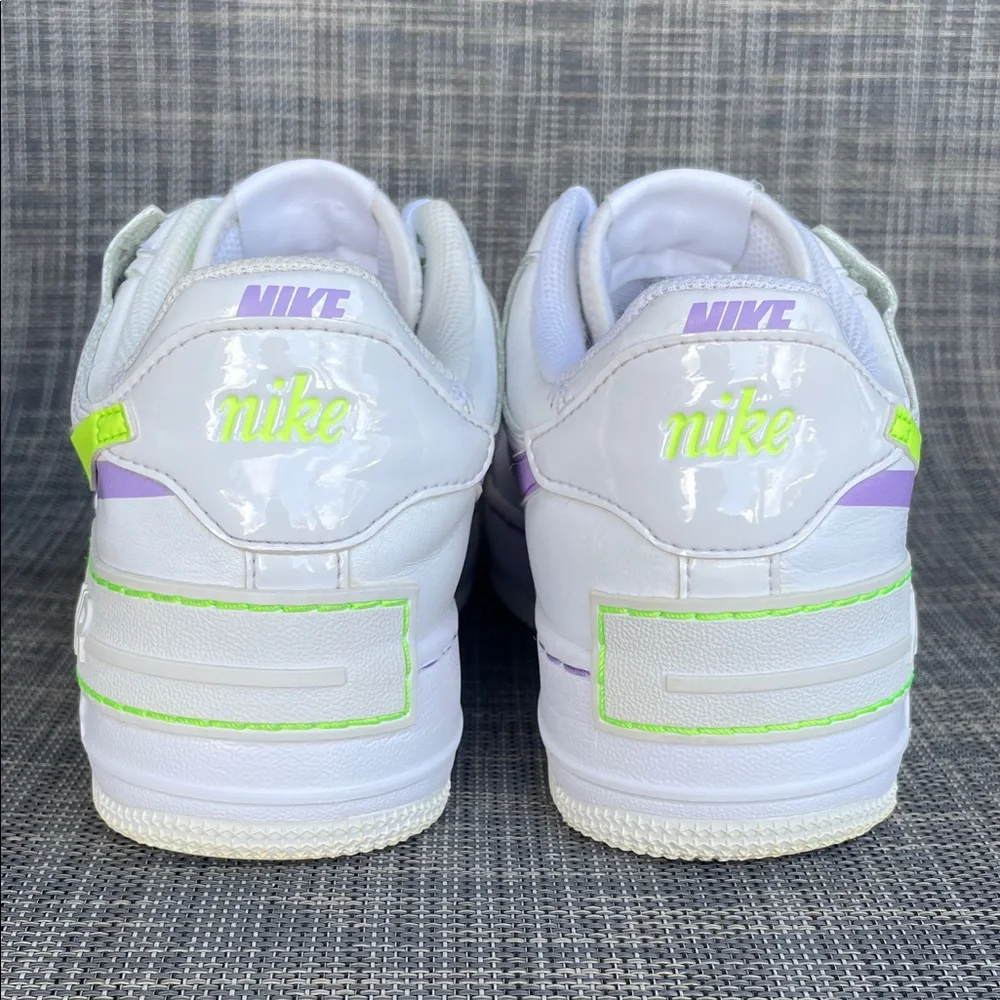 Nike Women's Air Force 1 Shadow 'White Electric Green' Sneakers Shoes size 8 - Picture 7 of 13